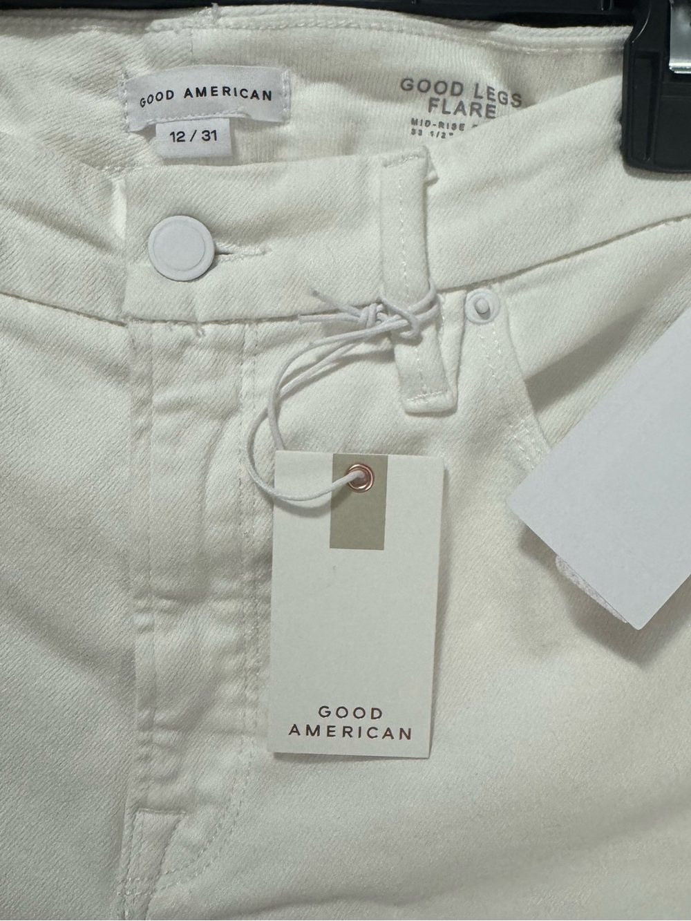 NWT Good American Good Legs Flared Jeans in White Size 12 Retail $168 - Picture 7 of 7